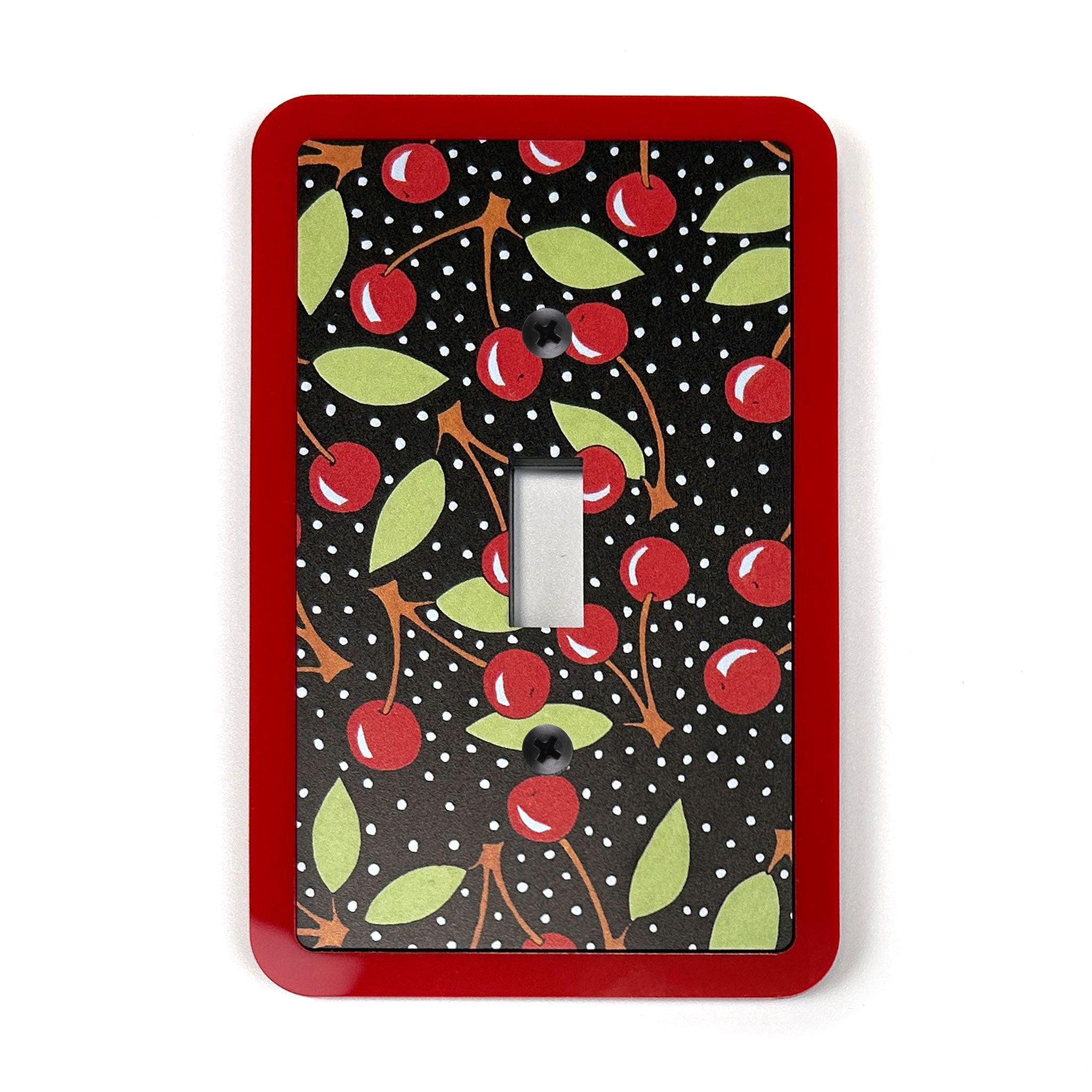 Cherry Print Light Switch Cover