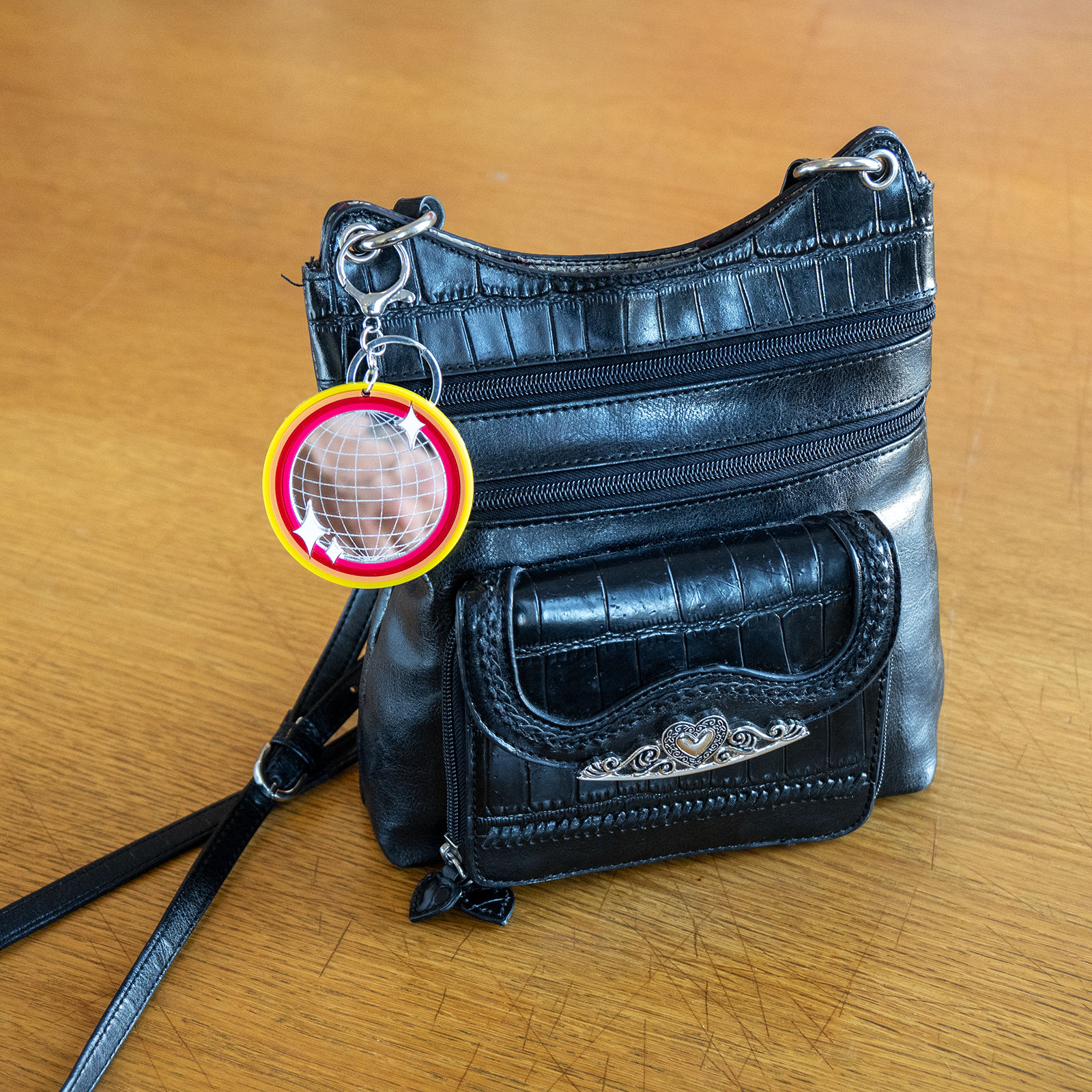 Layered Disco Ball Bag Charm