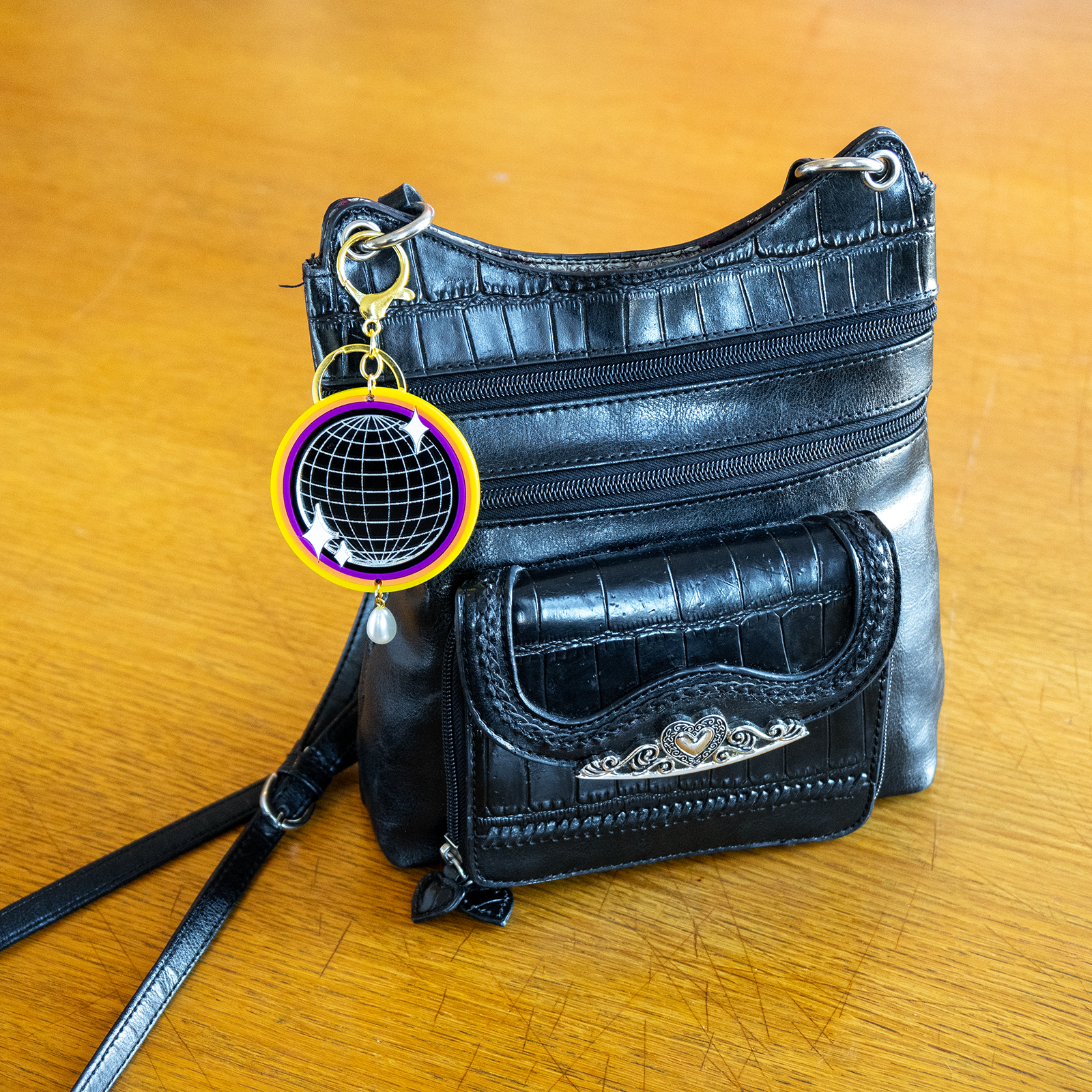 Layered Disco Ball Bag Charm