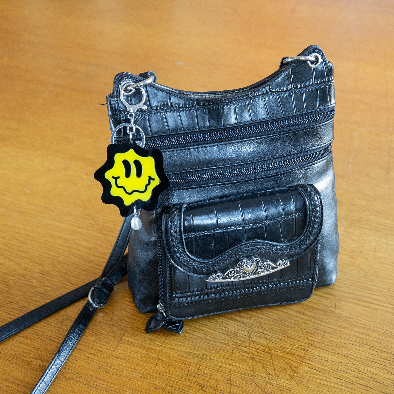 Wavy Smiley Bag Charm