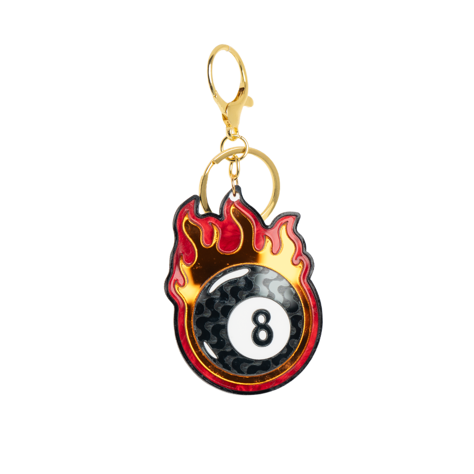Flaming 8 Ball Bag Charm