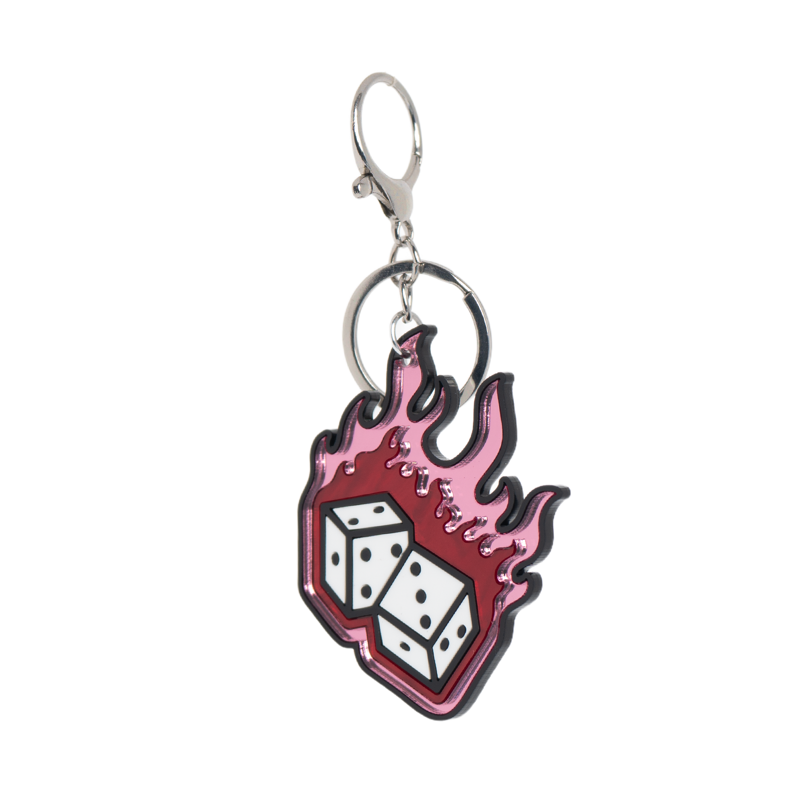 Flaming Dice Bag Charm