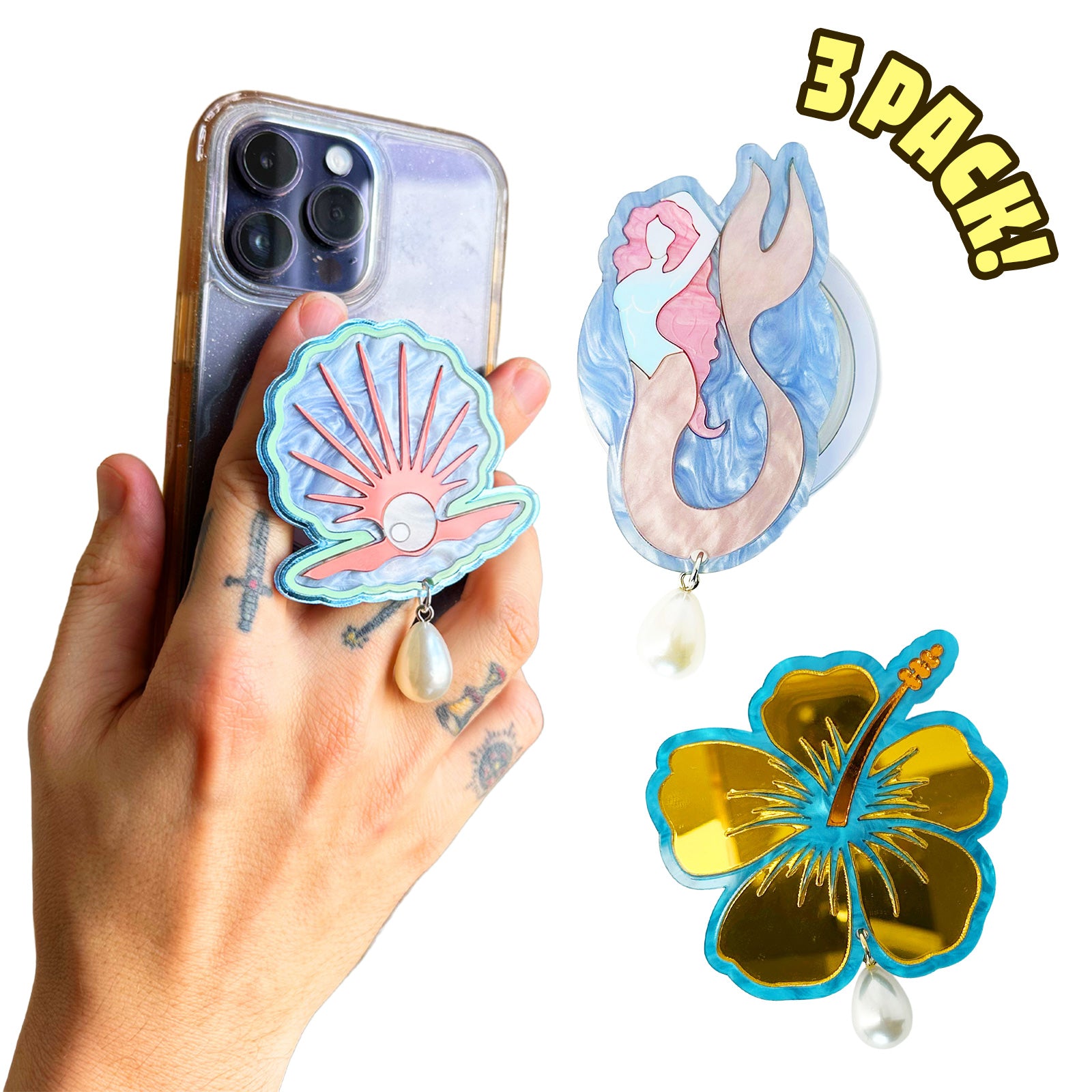Mermaid Core Phone Charm Pack of 3