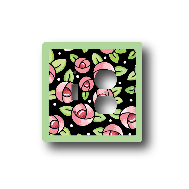 Flower Print Outlet Cover