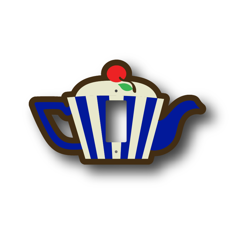 Striped Teapot Light Switch Cover
