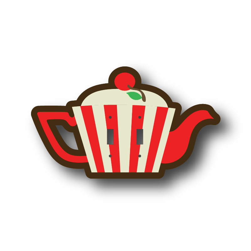 Striped Teapot Light Switch Cover