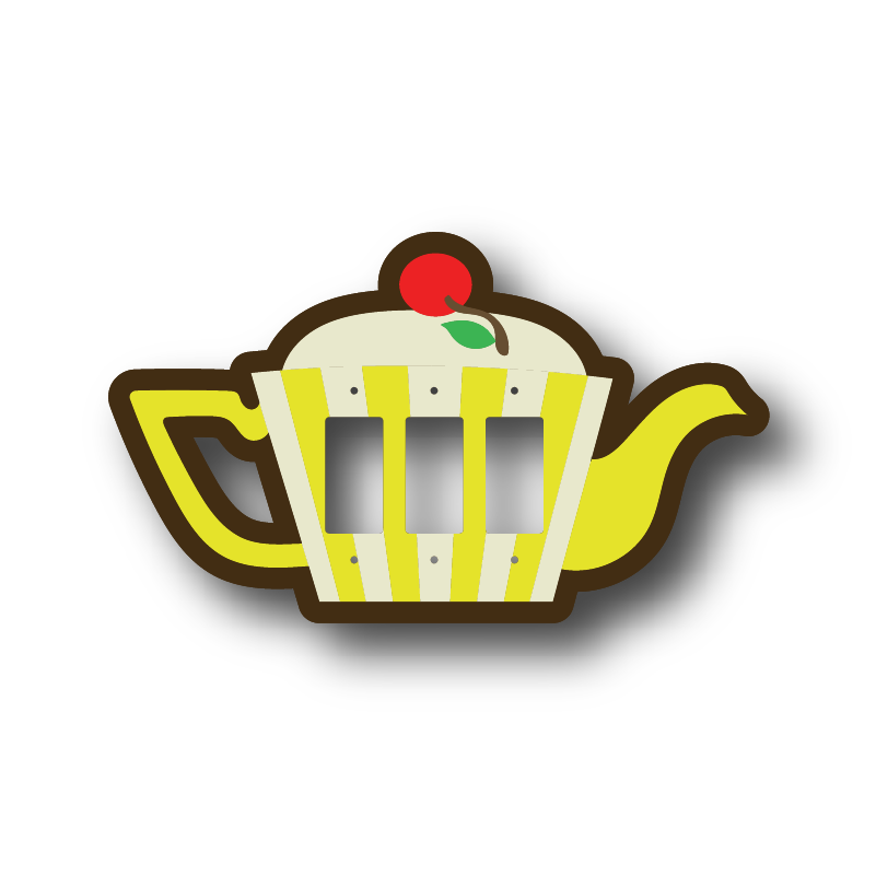 Striped Teapot Light Switch Cover