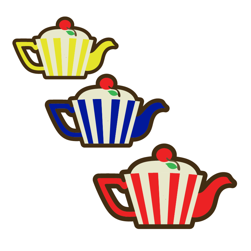 Striped Teapot Wall Art