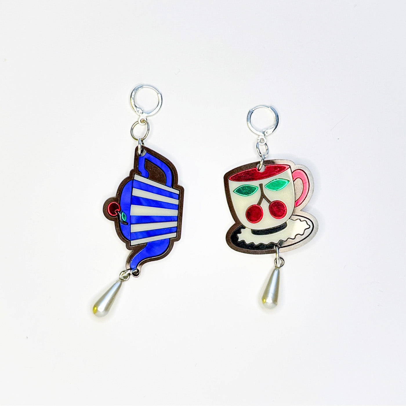 Teapot & Teacup Mixed Pair Earrings