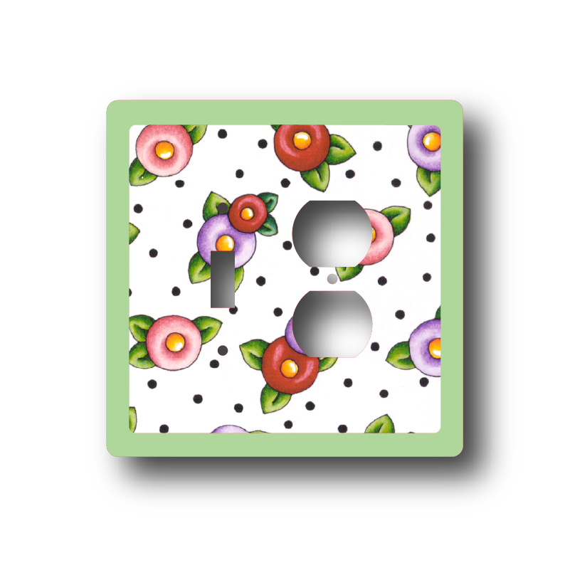 Flower Print Outlet Cover