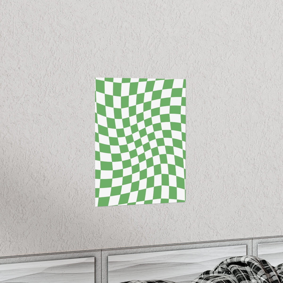 Wavy Checker Wallpaper Wall Art Print