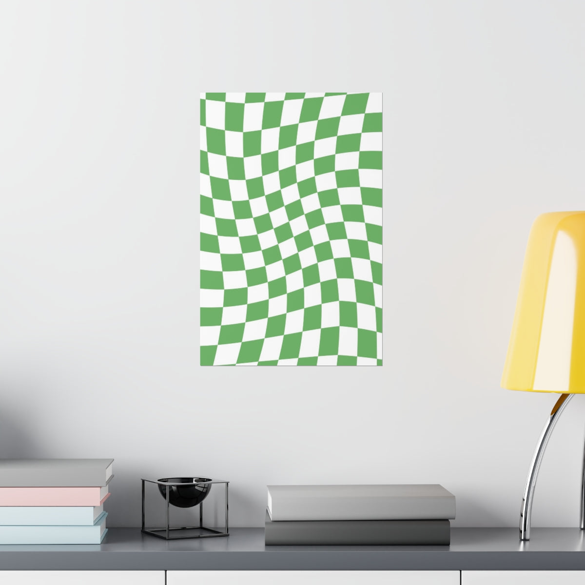 Wavy Checker Wallpaper Wall Art Print