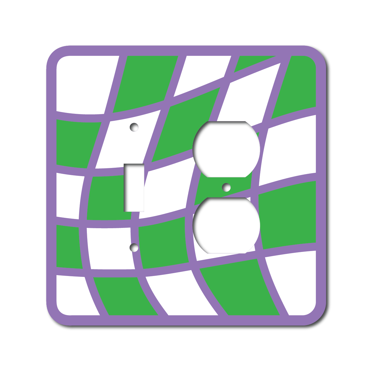 Wavy Checkered Outlet Cover