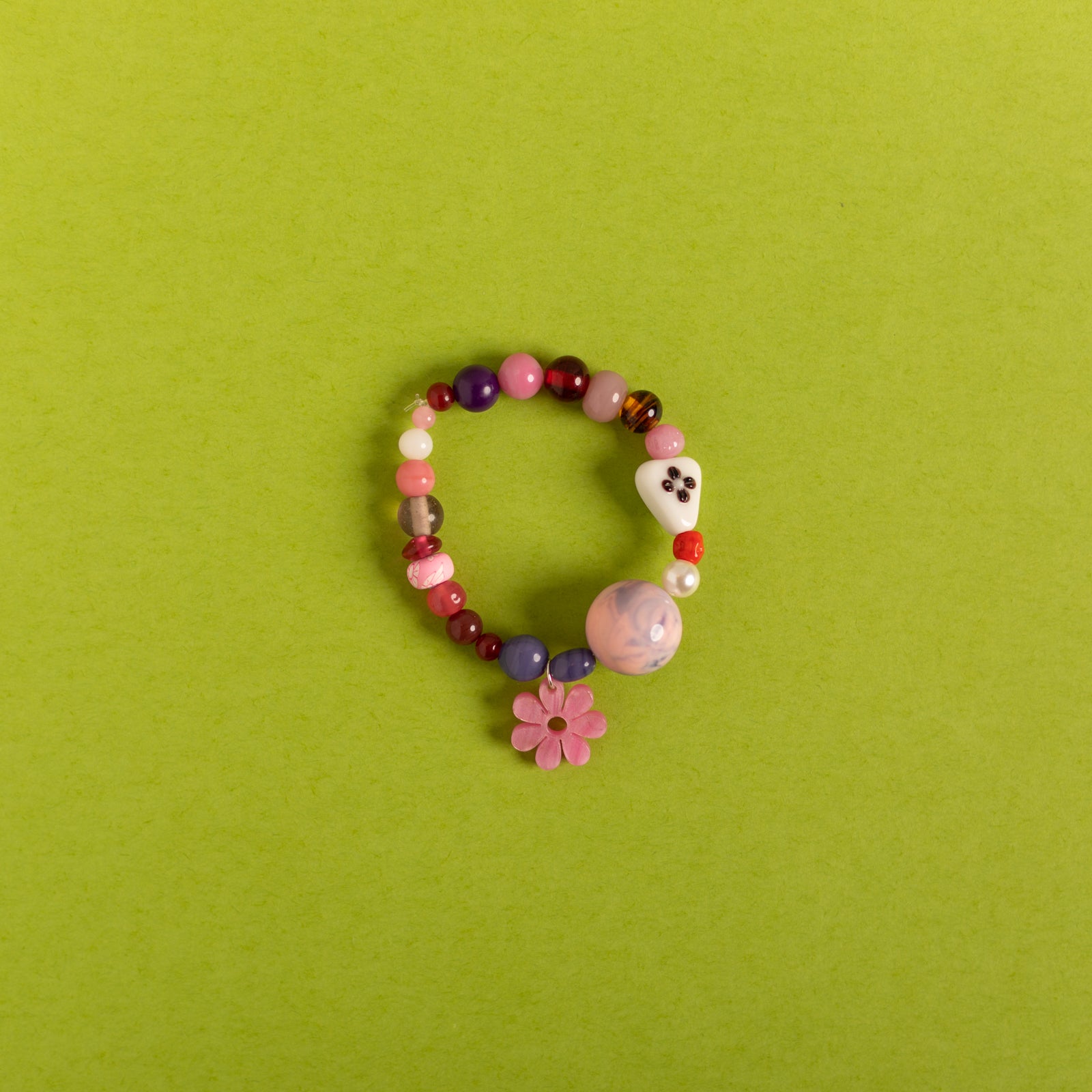 Beaded Daisy Bracelets in Pink