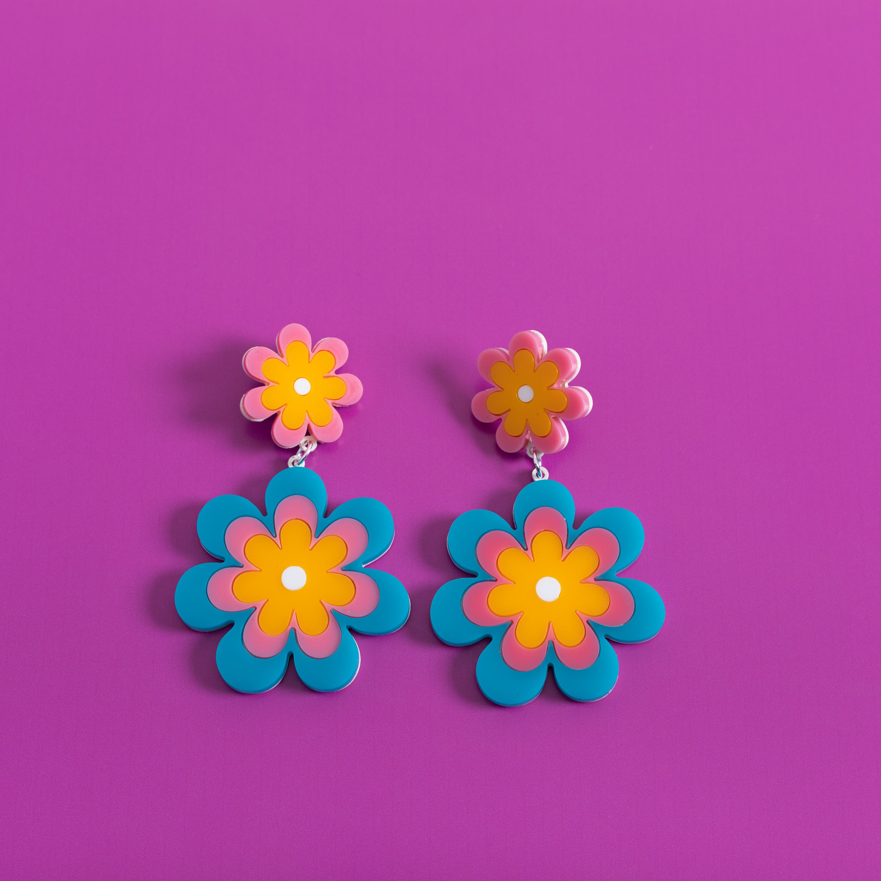 The Double Candy Daisy Stud Earrings,EarringMindFlowers