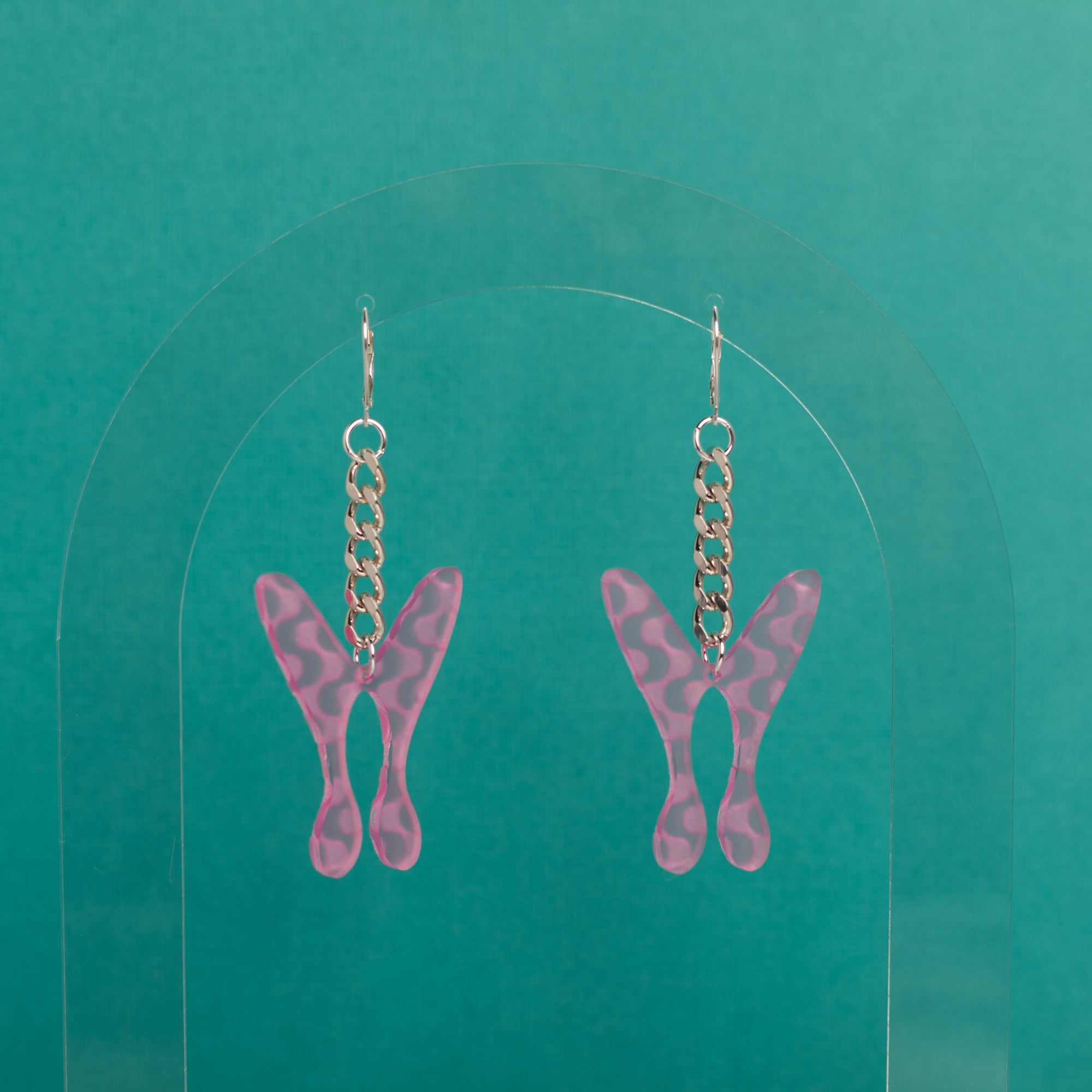 The Wavy Nova Butterfly Chain Earrings
