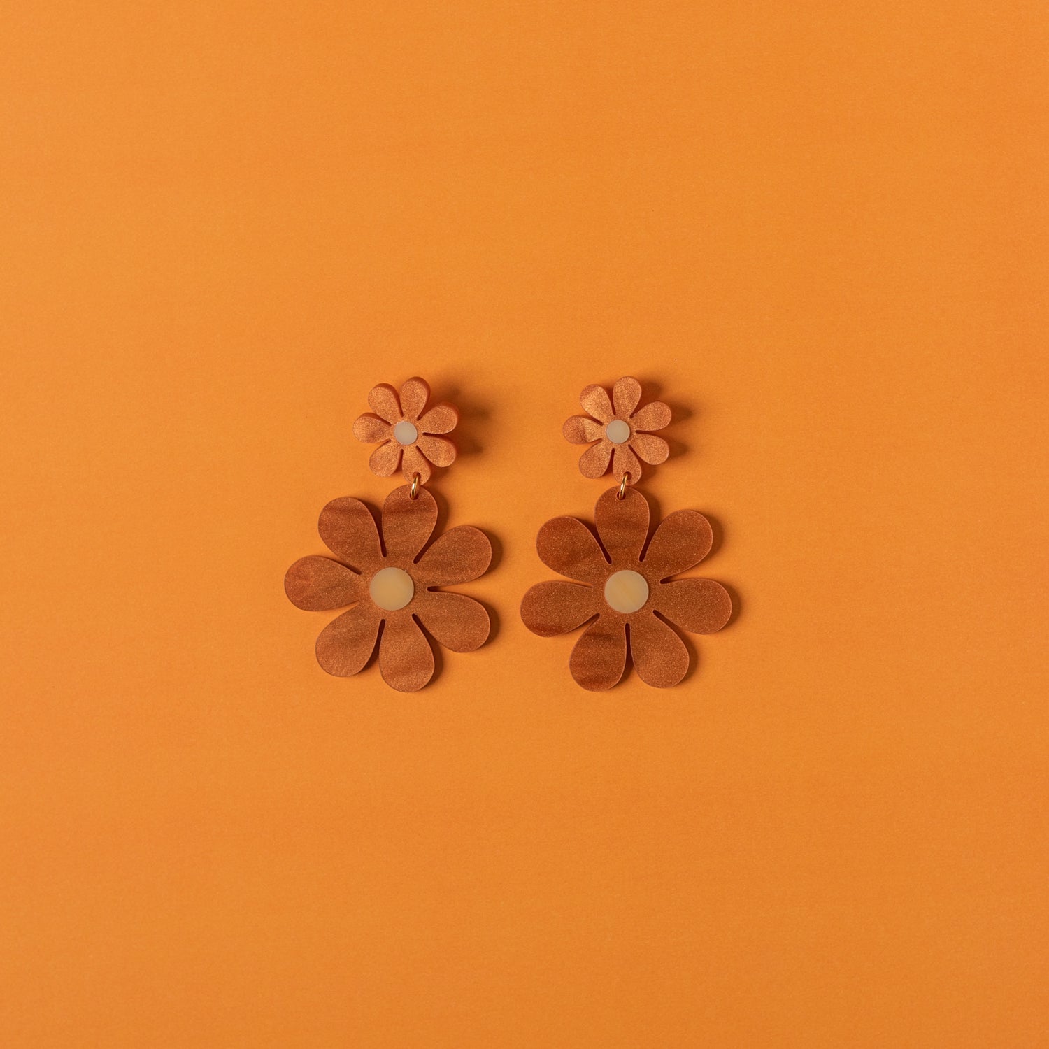 Double Daisy -Gold Earring main image 0