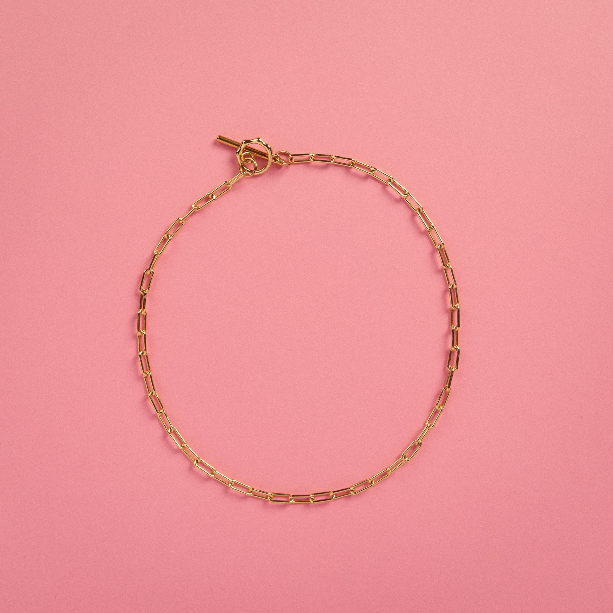 Paper Clip Chain Toggle Necklace