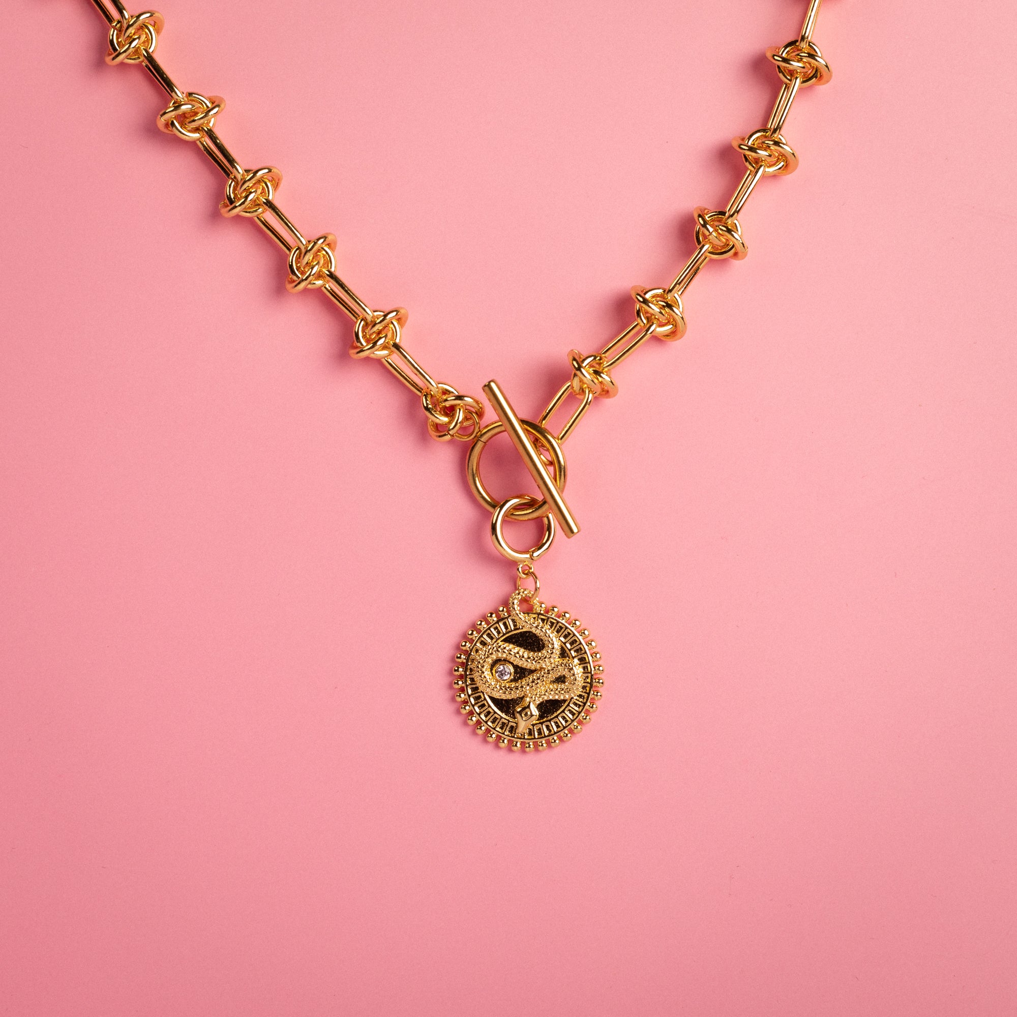 Snake Pendant Charm & Necklace Set