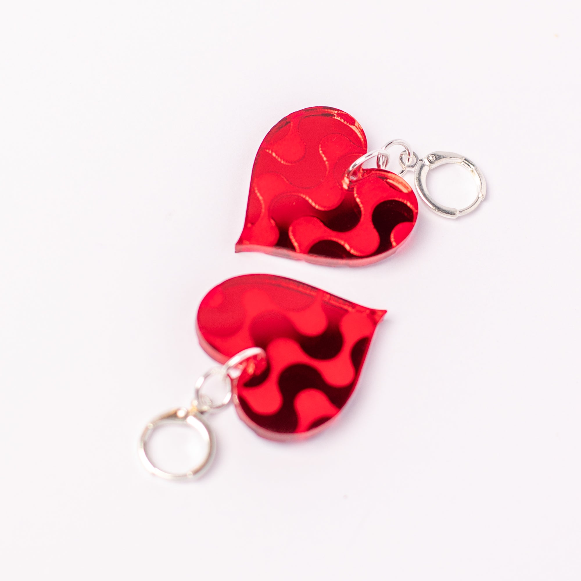 Engraved Heart Dangle Earrings