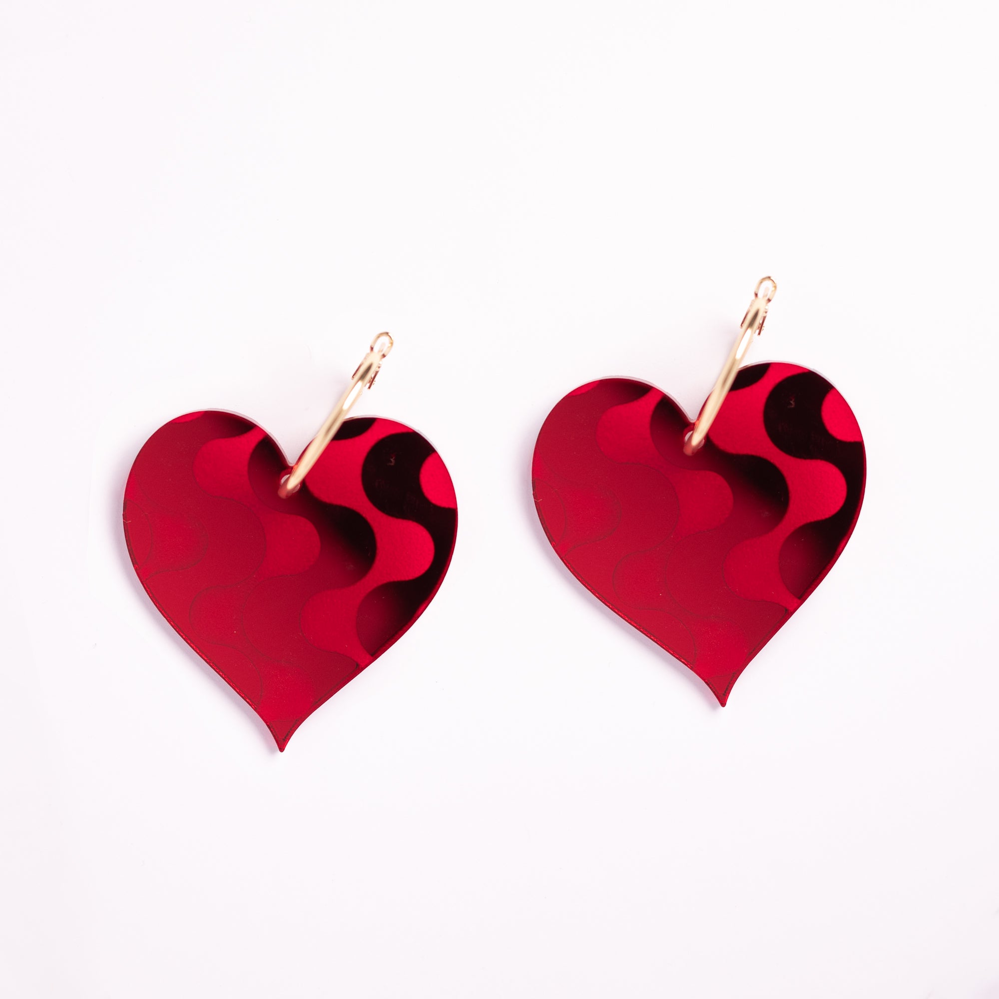 Engraved Heart Hoop Earrings