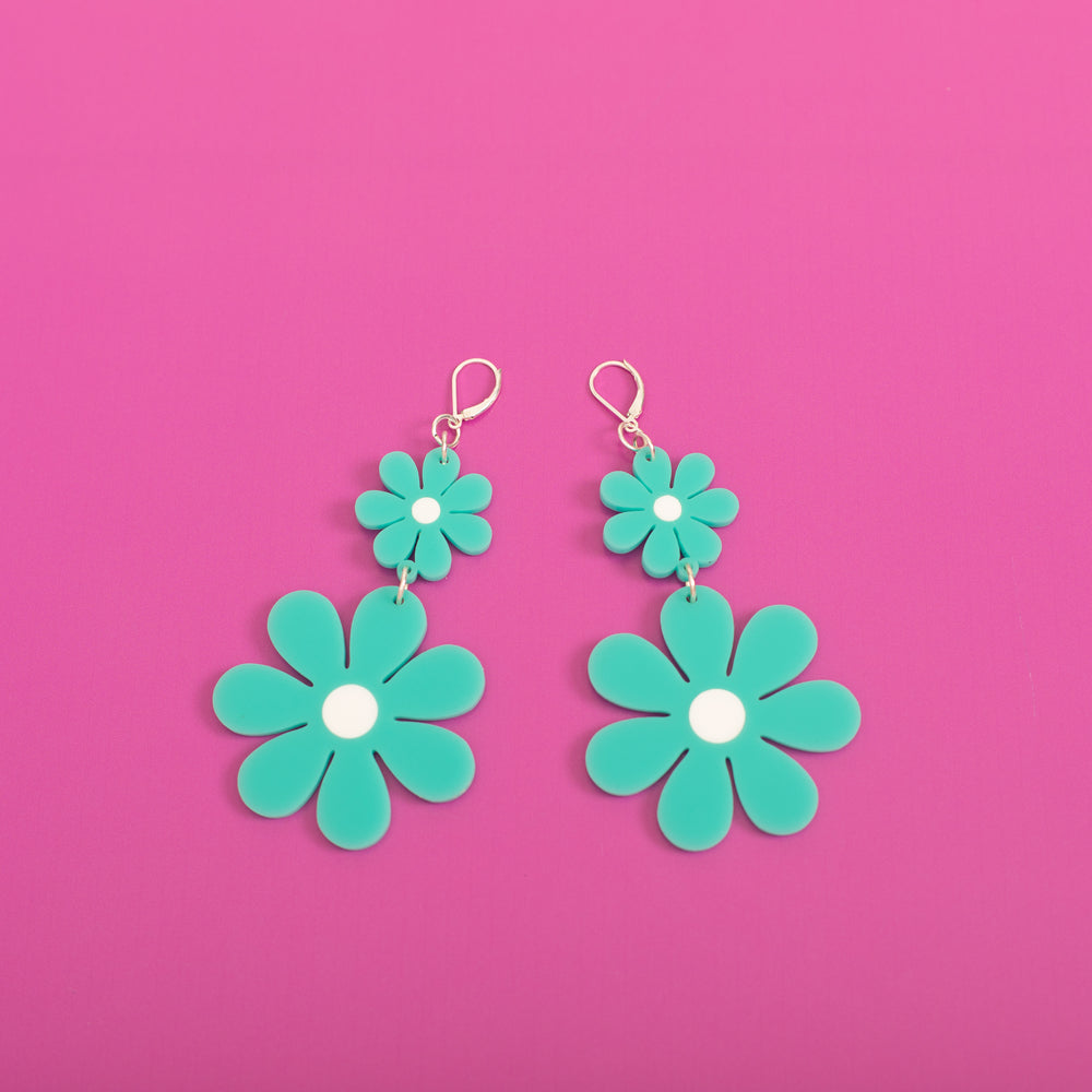 Double Daisy -Gold Earring