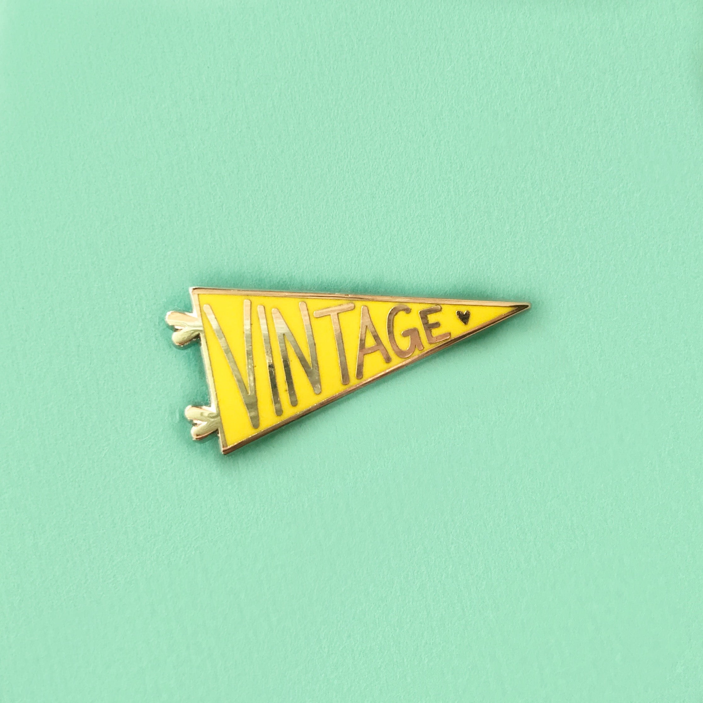 Vintage Pennant Enamel Pin,FlairMindFlowers