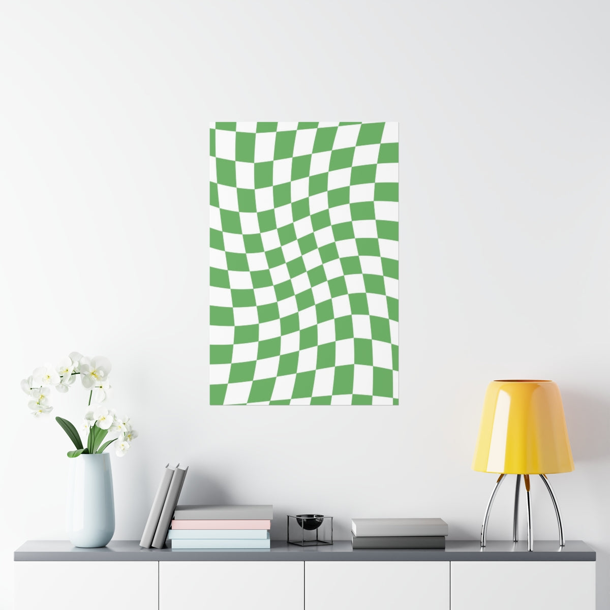 Wavy Checker Wallpaper Wall Art Print